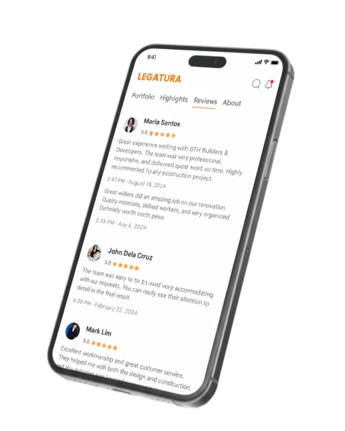 Reviews and Ratings App Screenshot